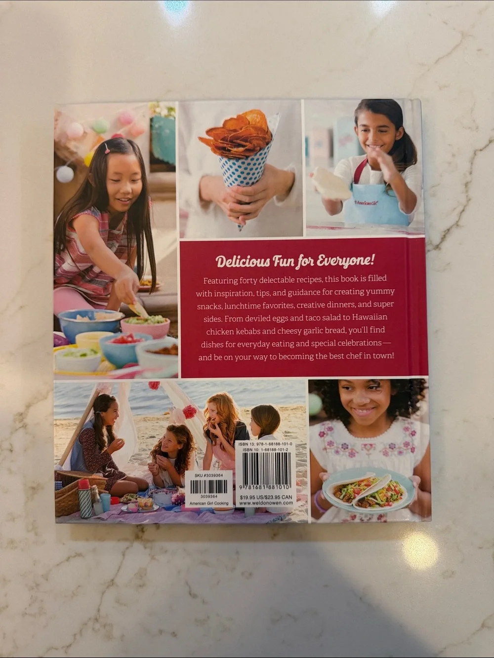 American Girl Cooking Book with Light Blue Apron Cover